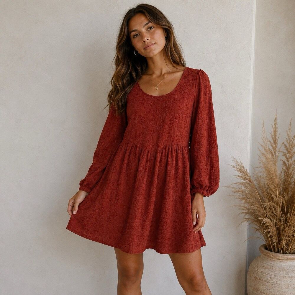 Princess Highway Ariella Dress Square Neck Floral Textured Belt Boho AU 16 US 12